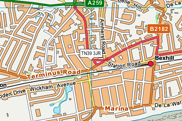 TN39 3JR map - OS VectorMap District (Ordnance Survey)