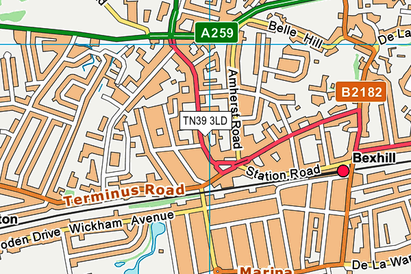 TN39 3LD map - OS VectorMap District (Ordnance Survey)
