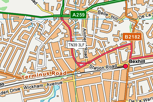 TN39 3LF map - OS VectorMap District (Ordnance Survey)