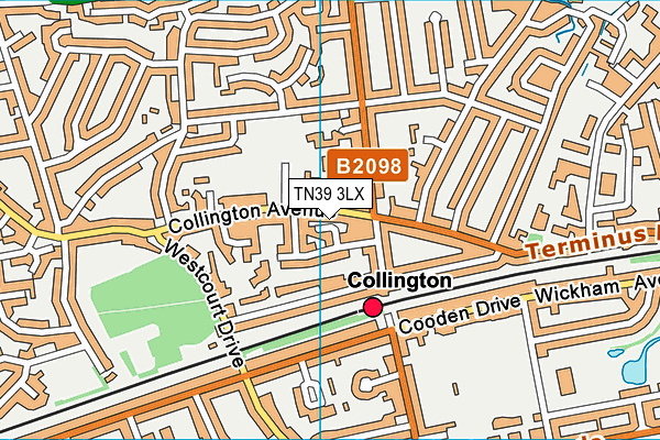 TN39 3LX map - OS VectorMap District (Ordnance Survey)