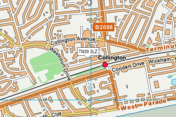 TN39 3LZ map - OS VectorMap District (Ordnance Survey)