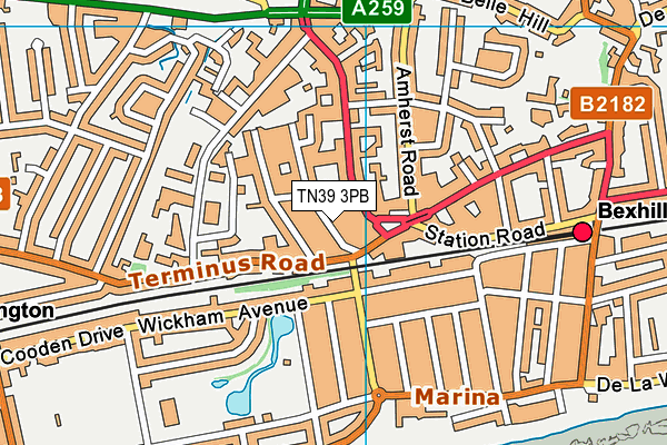 TN39 3PB map - OS VectorMap District (Ordnance Survey)