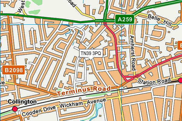TN39 3PQ map - OS VectorMap District (Ordnance Survey)