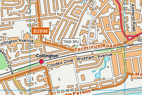 TN39 3PU map - OS VectorMap District (Ordnance Survey)