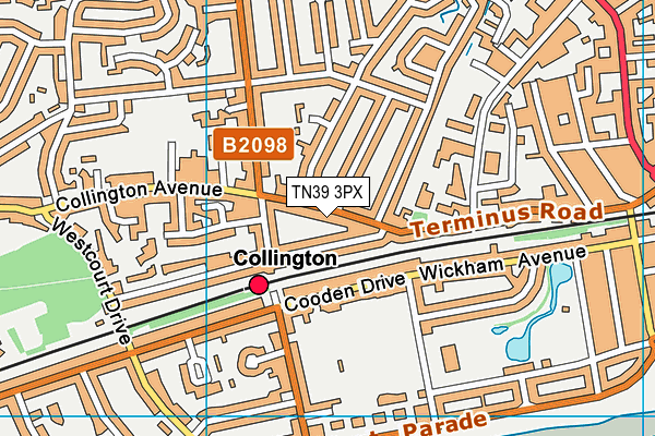 TN39 3PX map - OS VectorMap District (Ordnance Survey)