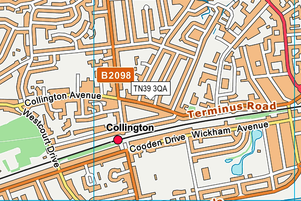 TN39 3QA map - OS VectorMap District (Ordnance Survey)
