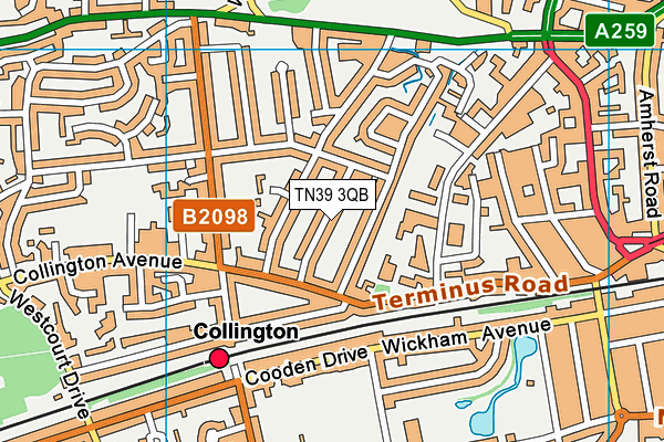 TN39 3QB map - OS VectorMap District (Ordnance Survey)