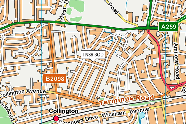 TN39 3QD map - OS VectorMap District (Ordnance Survey)