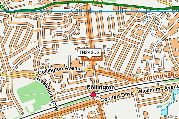 TN39 3QS map - OS VectorMap District (Ordnance Survey)