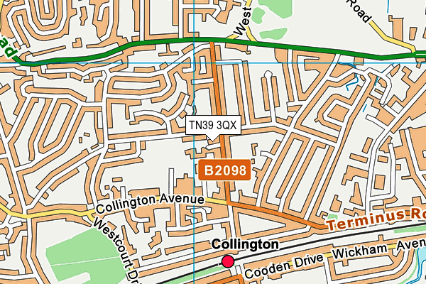 TN39 3QX map - OS VectorMap District (Ordnance Survey)