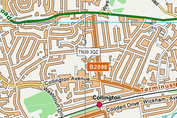 TN39 3QZ map - OS VectorMap District (Ordnance Survey)