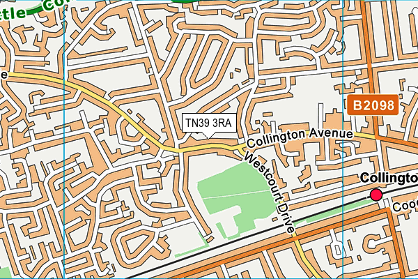 TN39 3RA map - OS VectorMap District (Ordnance Survey)