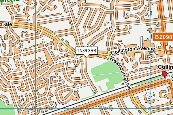 TN39 3RB map - OS VectorMap District (Ordnance Survey)
