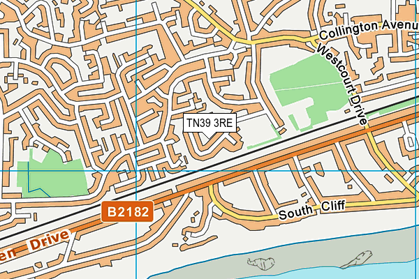 TN39 3RE map - OS VectorMap District (Ordnance Survey)