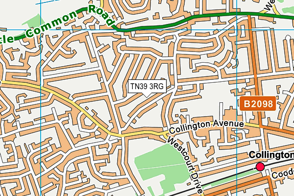 TN39 3RG map - OS VectorMap District (Ordnance Survey)