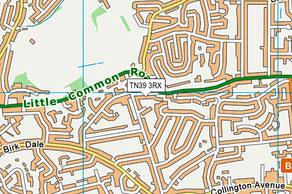 TN39 3RX map - OS VectorMap District (Ordnance Survey)