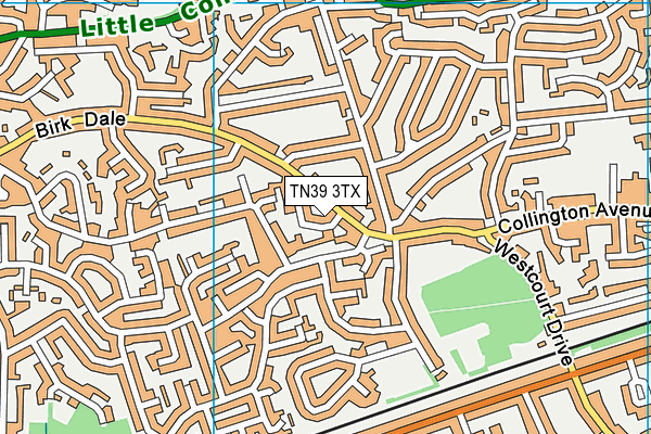 TN39 3TX map - OS VectorMap District (Ordnance Survey)