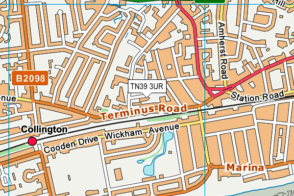 TN39 3UR map - OS VectorMap District (Ordnance Survey)