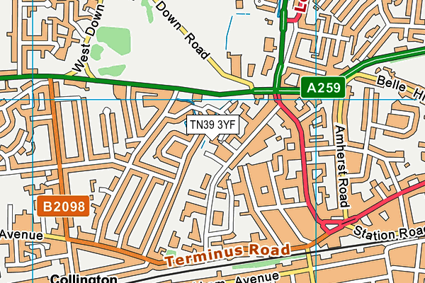 St John Ambulance Headquarters (Closed) map (TN39 3YF) - OS VectorMap District (Ordnance Survey)
