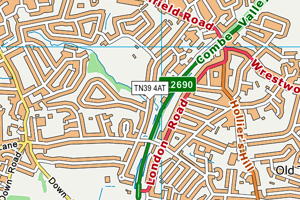 TN39 4AT map - OS VectorMap District (Ordnance Survey)