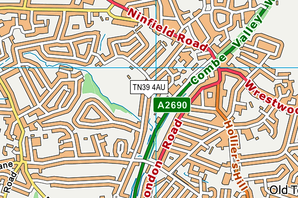 TN39 4AU map - OS VectorMap District (Ordnance Survey)