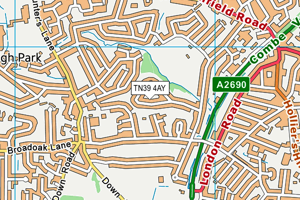 TN39 4AY map - OS VectorMap District (Ordnance Survey)