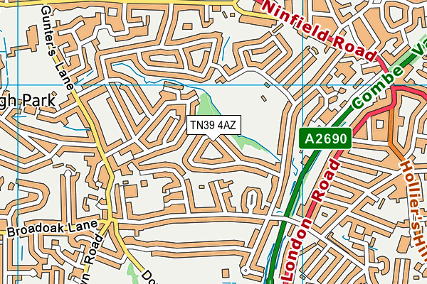 TN39 4AZ map - OS VectorMap District (Ordnance Survey)