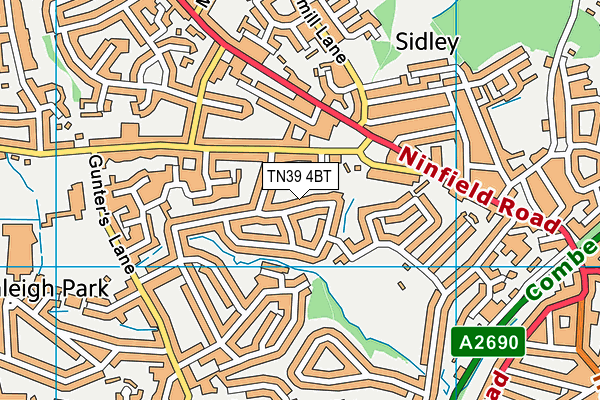 TN39 4BT map - OS VectorMap District (Ordnance Survey)