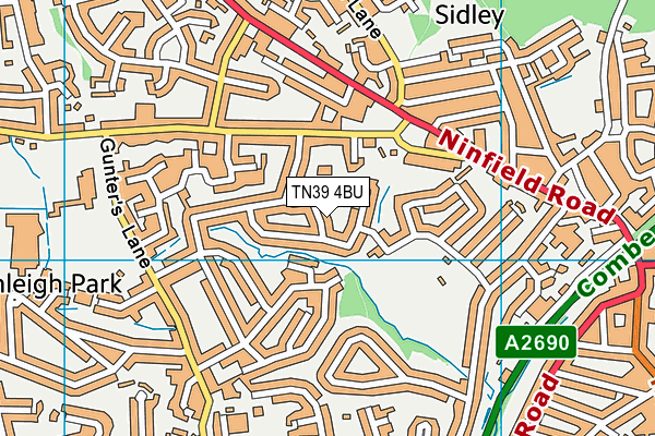 TN39 4BU map - OS VectorMap District (Ordnance Survey)