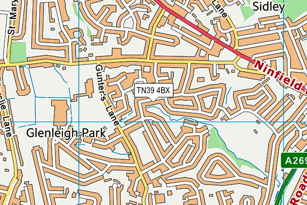 TN39 4BX map - OS VectorMap District (Ordnance Survey)