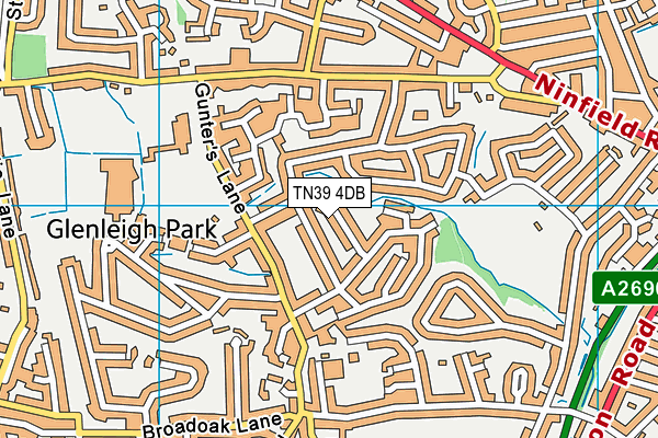 TN39 4DB map - OS VectorMap District (Ordnance Survey)
