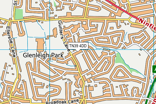 TN39 4DD map - OS VectorMap District (Ordnance Survey)