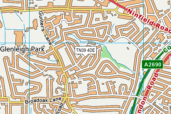 TN39 4DE map - OS VectorMap District (Ordnance Survey)