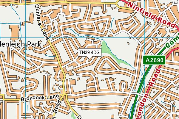 TN39 4DG map - OS VectorMap District (Ordnance Survey)