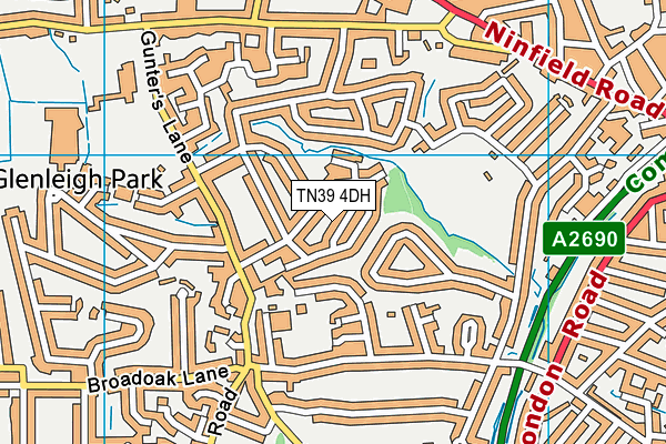 TN39 4DH map - OS VectorMap District (Ordnance Survey)