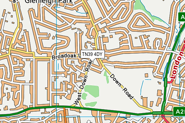 TN39 4DY map - OS VectorMap District (Ordnance Survey)