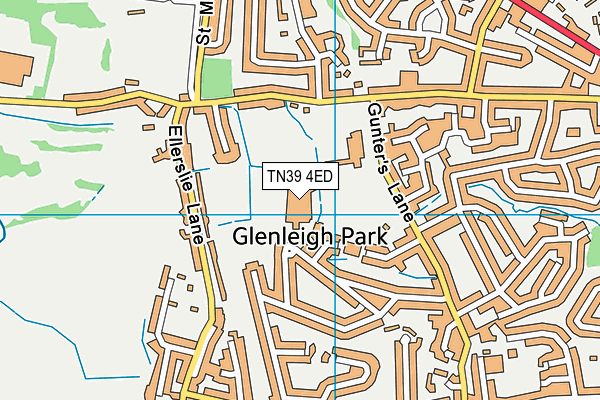 Bexhill High School (Gunters Lane Campus) (Closed) map (TN39 4ED) - OS VectorMap District (Ordnance Survey)