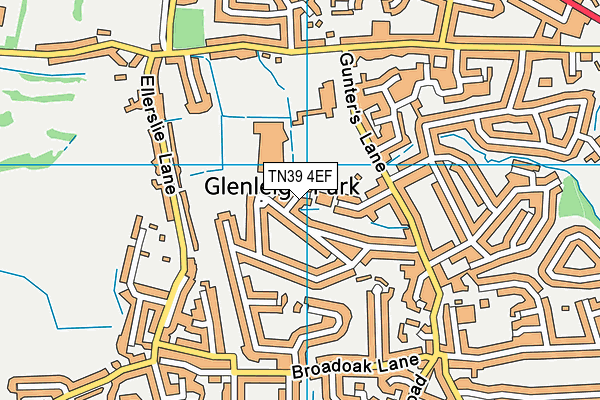TN39 4EF map - OS VectorMap District (Ordnance Survey)