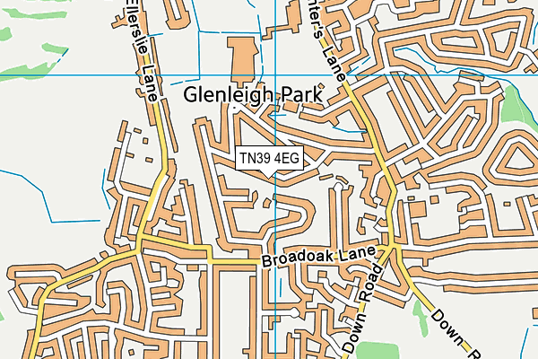 TN39 4EG map - OS VectorMap District (Ordnance Survey)