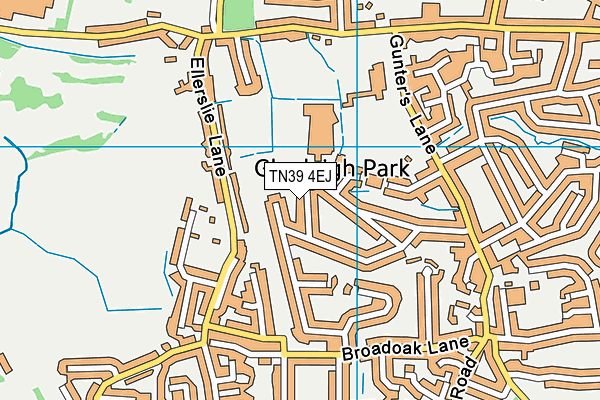 TN39 4EJ map - OS VectorMap District (Ordnance Survey)