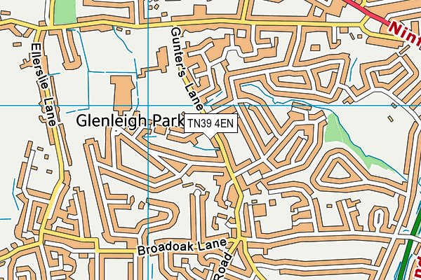 Bexhill College (Gunters Lane Playing Field) map (TN39 4EN) - OS VectorMap District (Ordnance Survey)