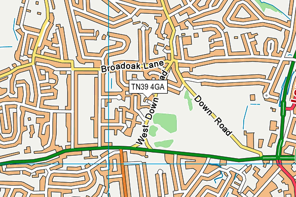 TN39 4GA map - OS VectorMap District (Ordnance Survey)