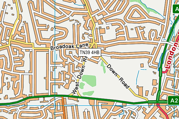 TN39 4HB map - OS VectorMap District (Ordnance Survey)