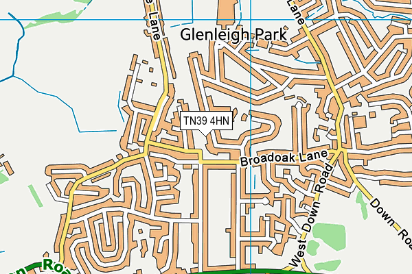TN39 4HN map - OS VectorMap District (Ordnance Survey)