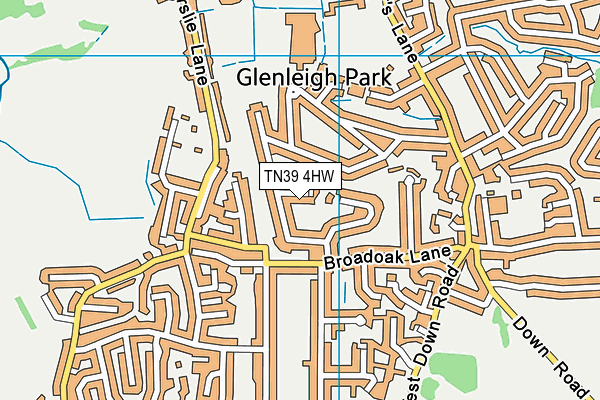 TN39 4HW map - OS VectorMap District (Ordnance Survey)