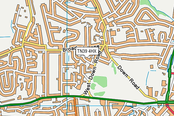 TN39 4HX map - OS VectorMap District (Ordnance Survey)
