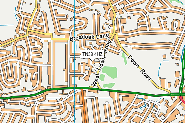 TN39 4HZ map - OS VectorMap District (Ordnance Survey)