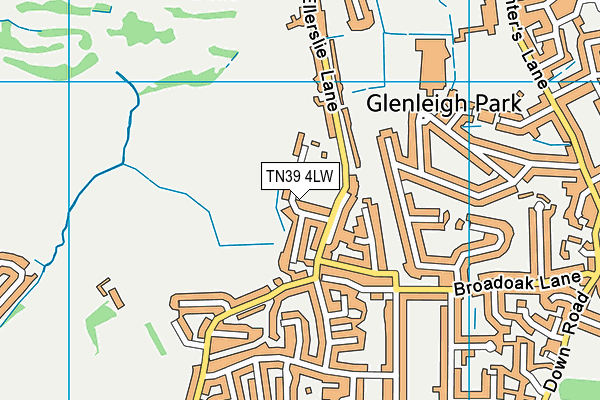 TN39 4LW map - OS VectorMap District (Ordnance Survey)
