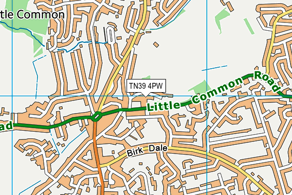 TN39 4PW map - OS VectorMap District (Ordnance Survey)