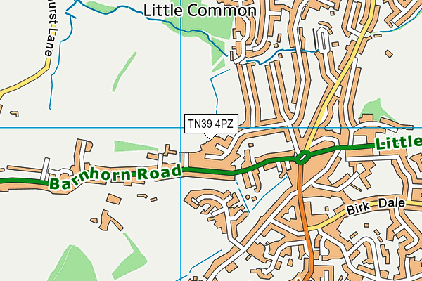 TN39 4PZ map - OS VectorMap District (Ordnance Survey)
